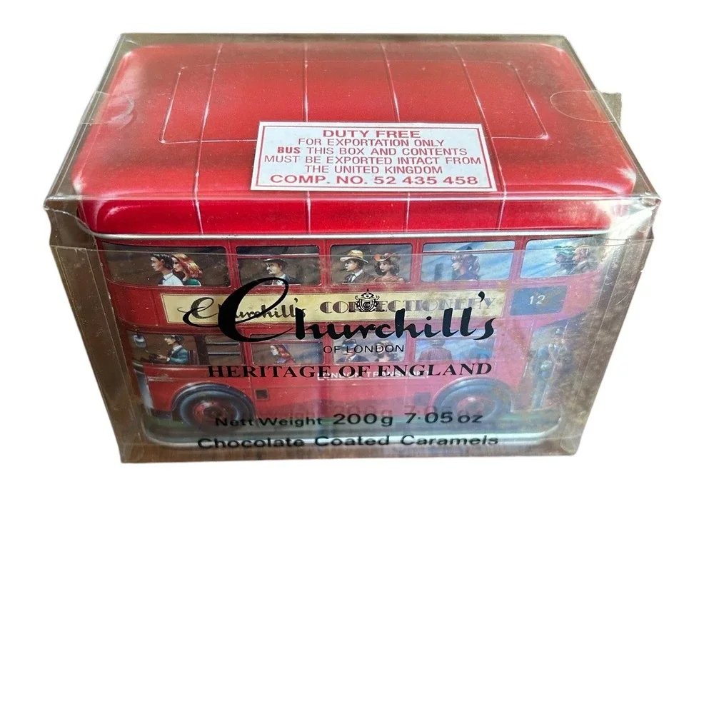 Churchill's of London Vintage Double Decker Bus Tin Collectible‎ England Empty